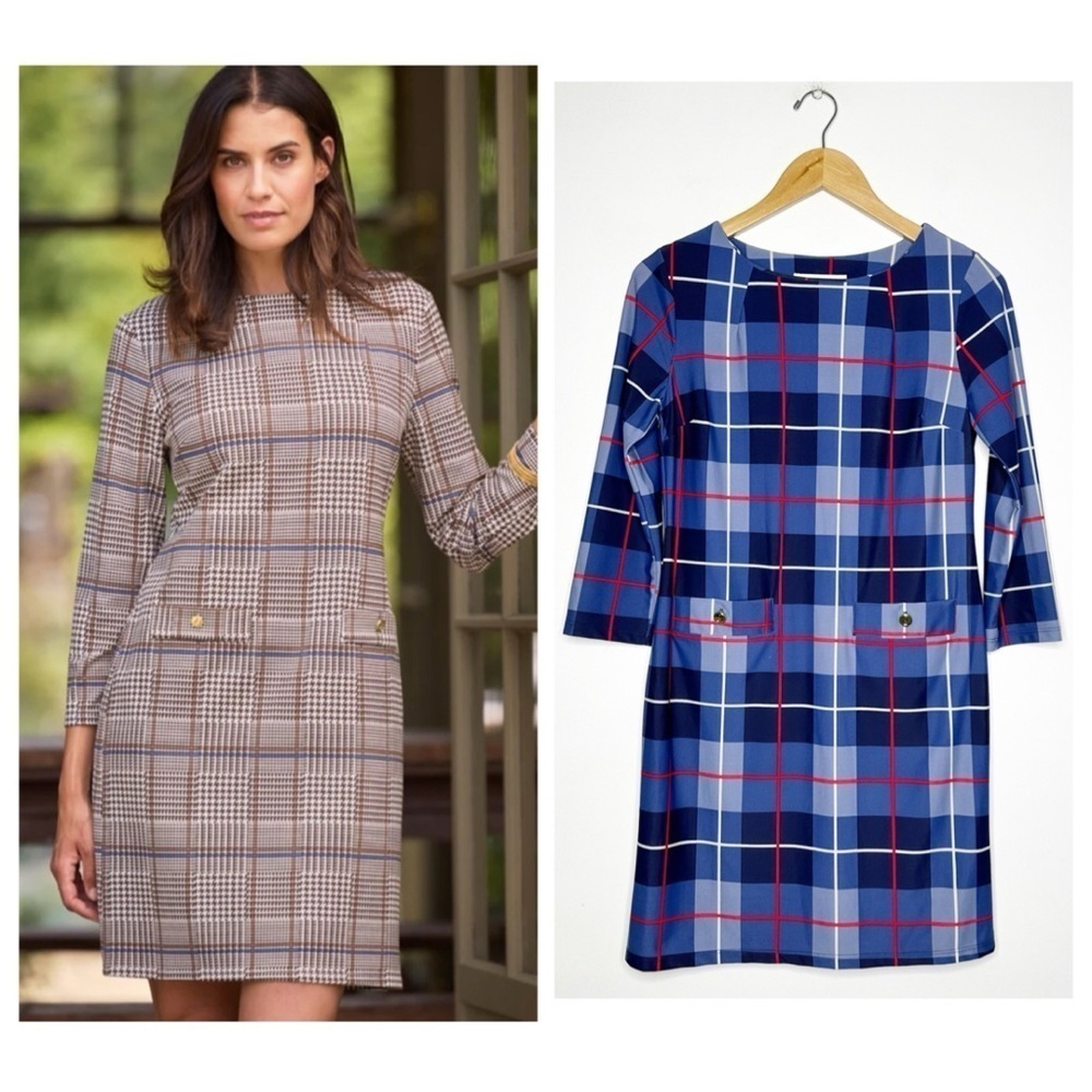 Jude Connally Plaid Sabine Dress Size XS